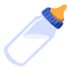 Baby bottle icon representing full-time child care services for infants to age four.