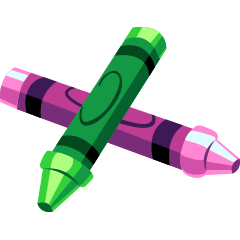 Crayons icon representing before and after school age care.